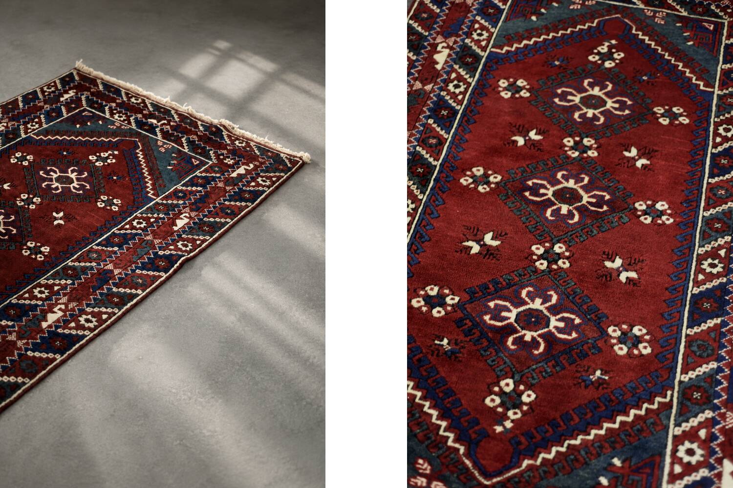 Vintage Red Hand-Woven Oriental Afghan Rug, 1970s