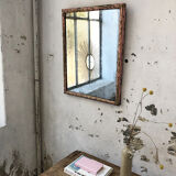 Pink patinated mirror 19th 54x70cm