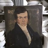 Oil on canvas man 19th century signed on the back