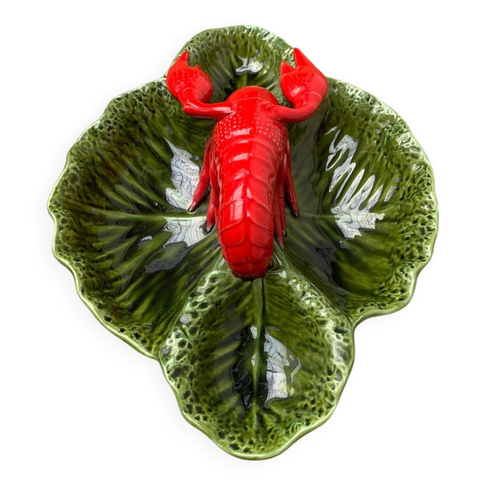 Vintage Italian lobster-shaped pottery sculpture.