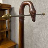 Empire Mahogany Swan Neck Cradle in the Shape of a Basket Circa 1810