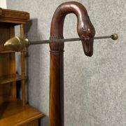 Empire style mahogany cradle with a swan neck, shaped like a cradle, circa 1810