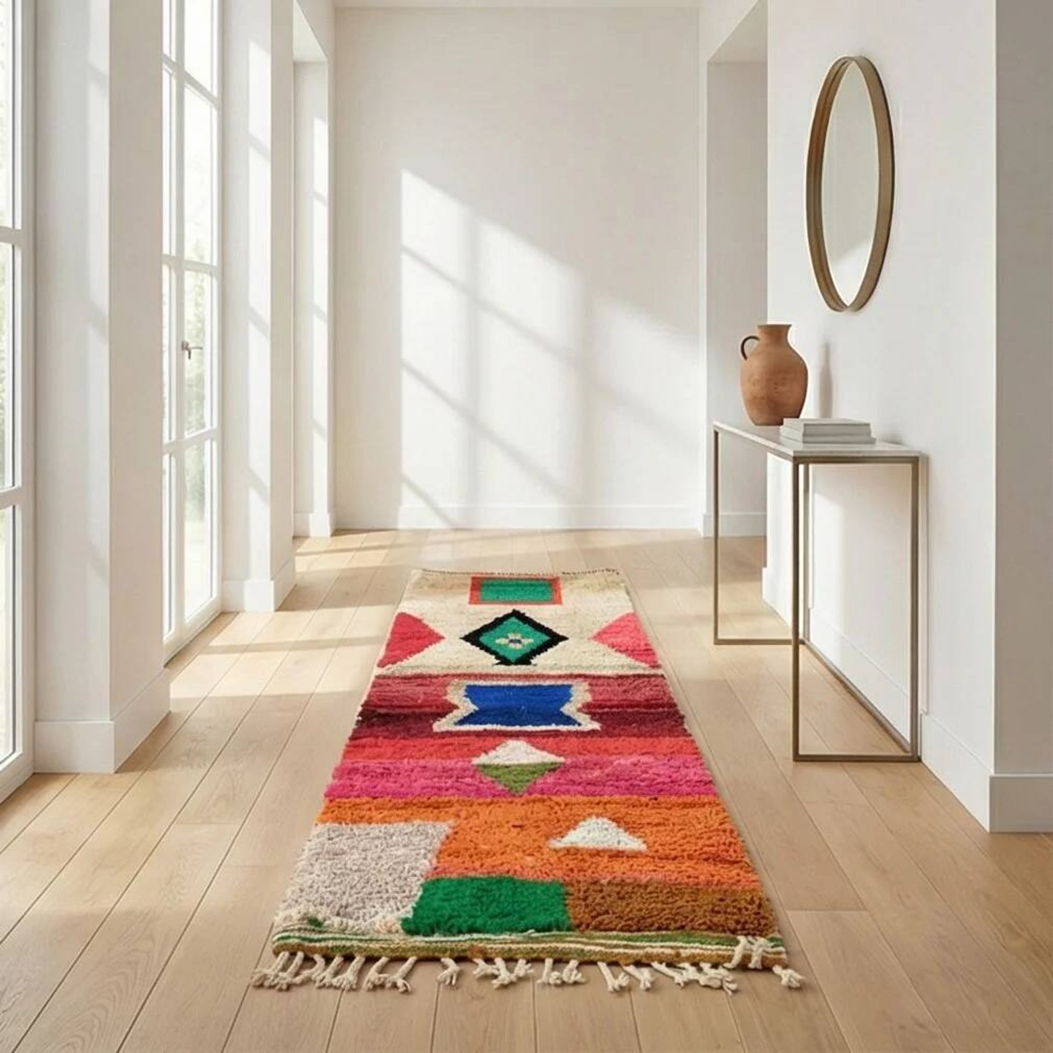 Colourful Berber hallway rug 75 x 280 cm