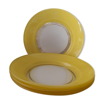 4 Duralex hollow plates