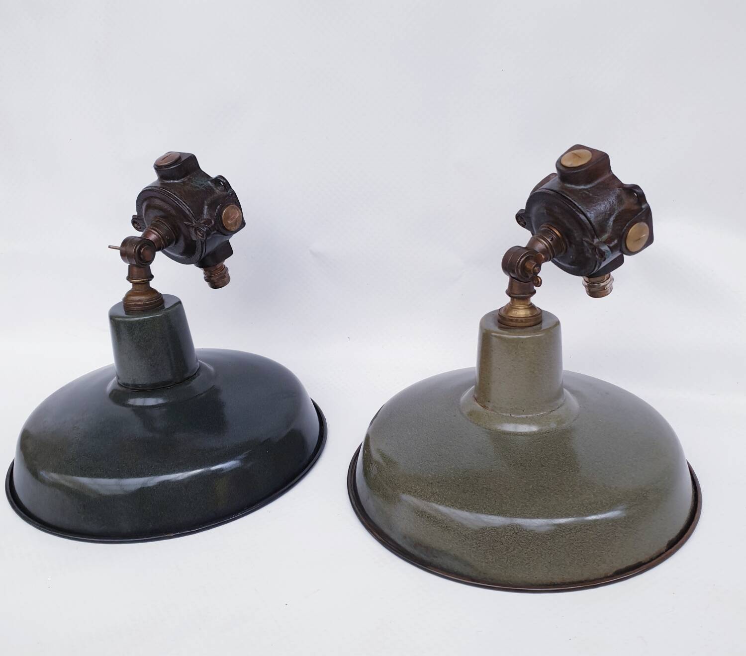 Antique enamelled wall lights