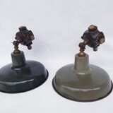 Antique enamelled wall lights