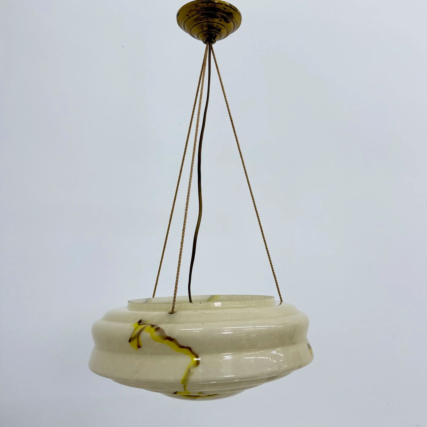 Art deco glass hanging lamp, 1950s