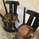 Set of 4 vintage brutalist chairs in beech 1960's