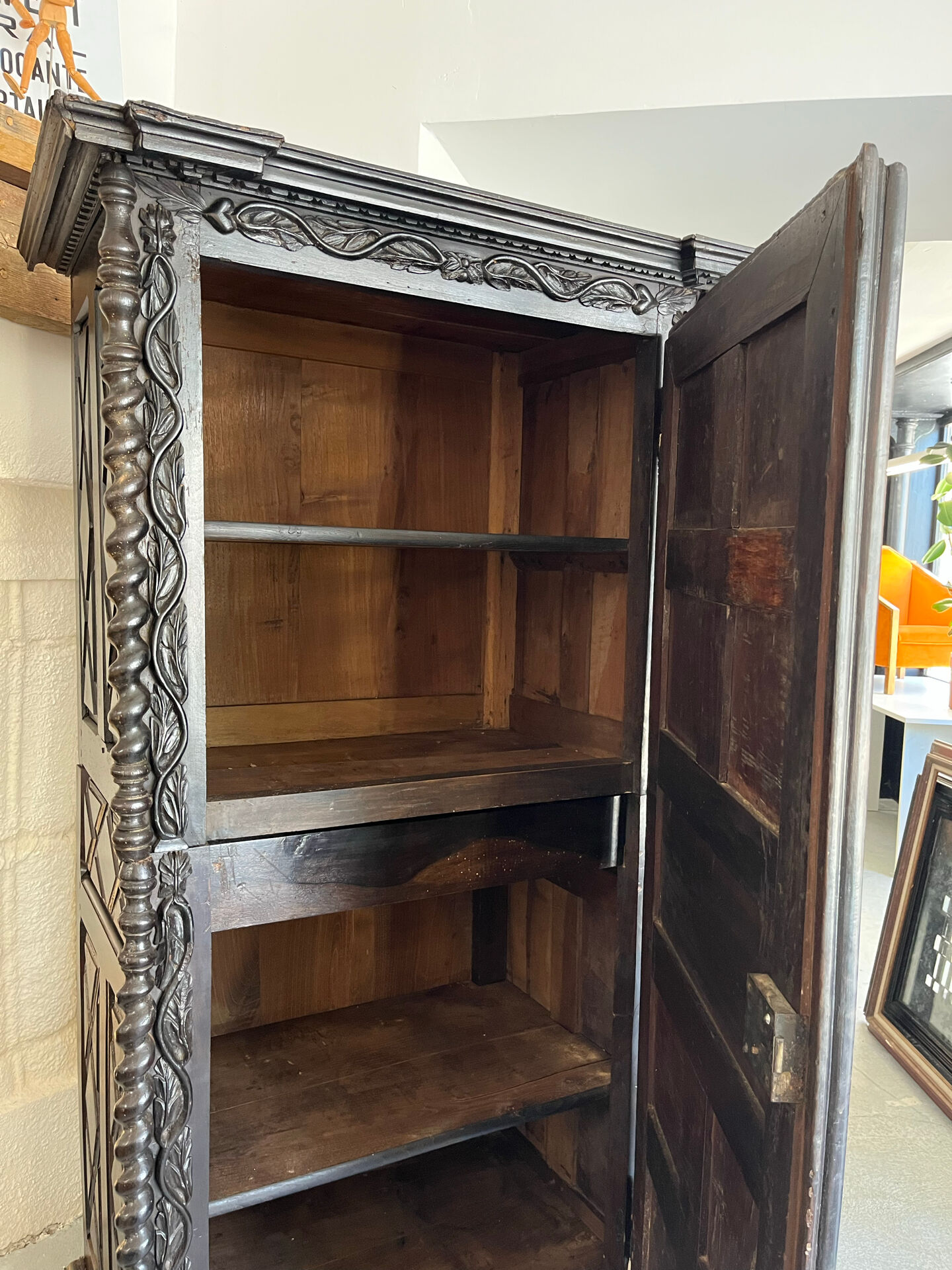 Wedding Bonnetière in Walnut in the Louis XIII style