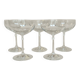 Set of five champagne glasses