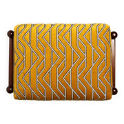 GFM Mid Century Stool in Yellow Jacquard by Casamance, E. Homa, Europe, 1960s
