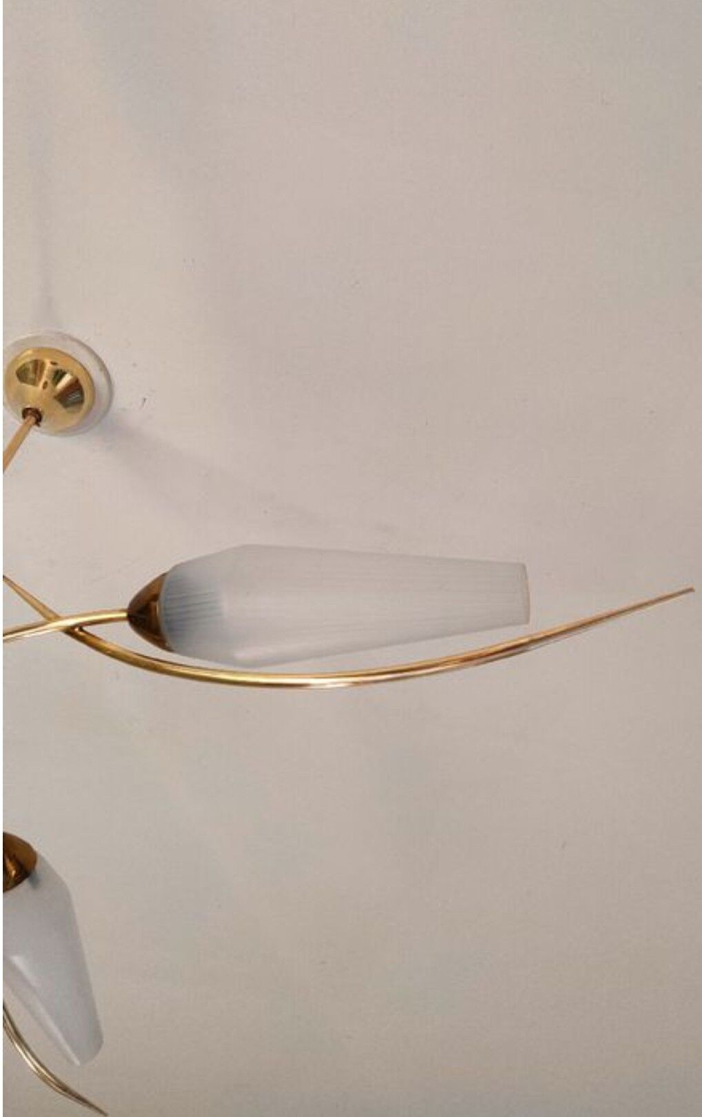 Chandelier with two vintage wall lamps house Lunel 1960