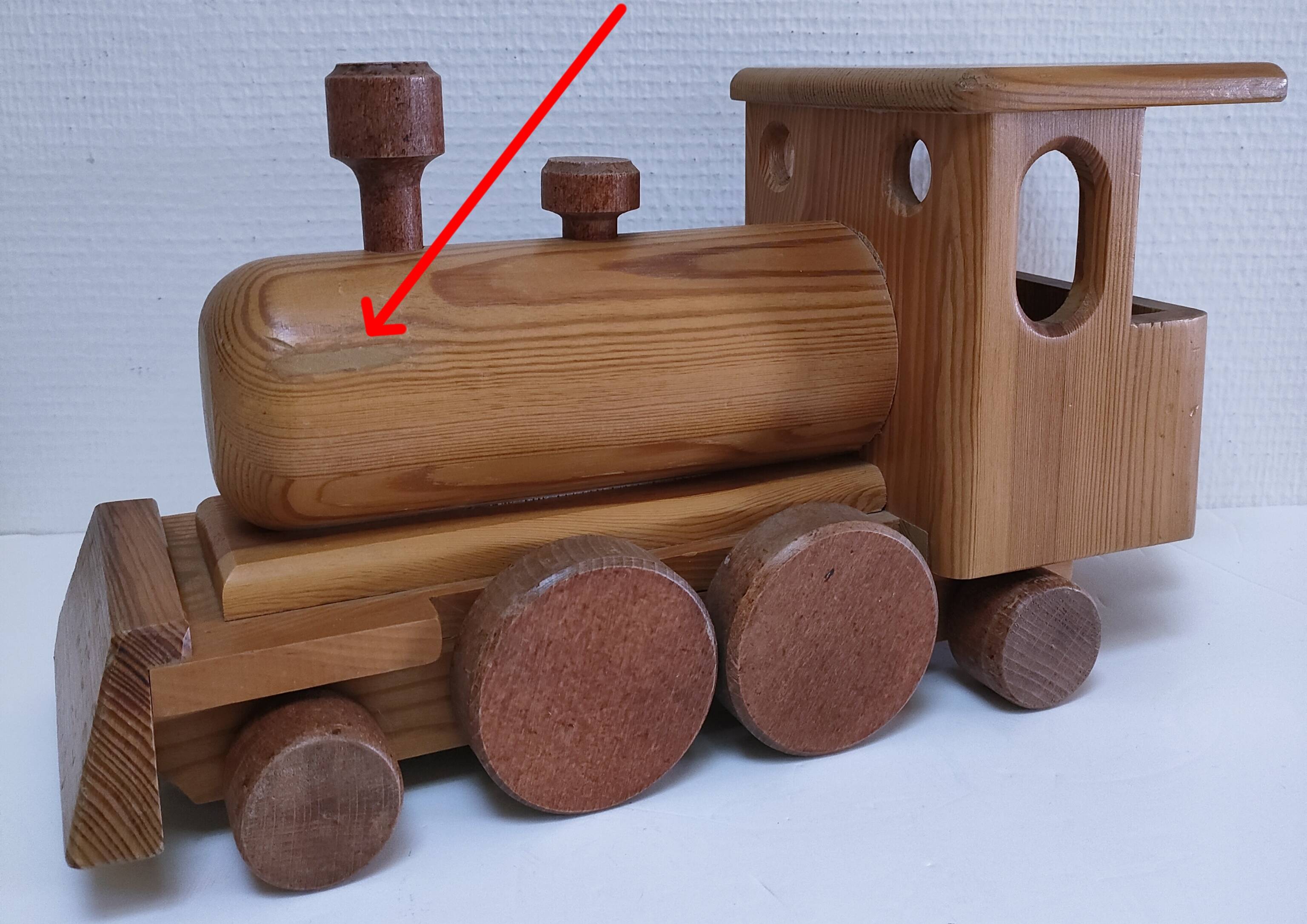 Large wooden train stamped Wog Austria