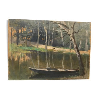 Painting Barque at the water's edge