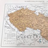 Carte ancienne Autriche Tchécoslovaquie Hongrie 43x43cm de 1950