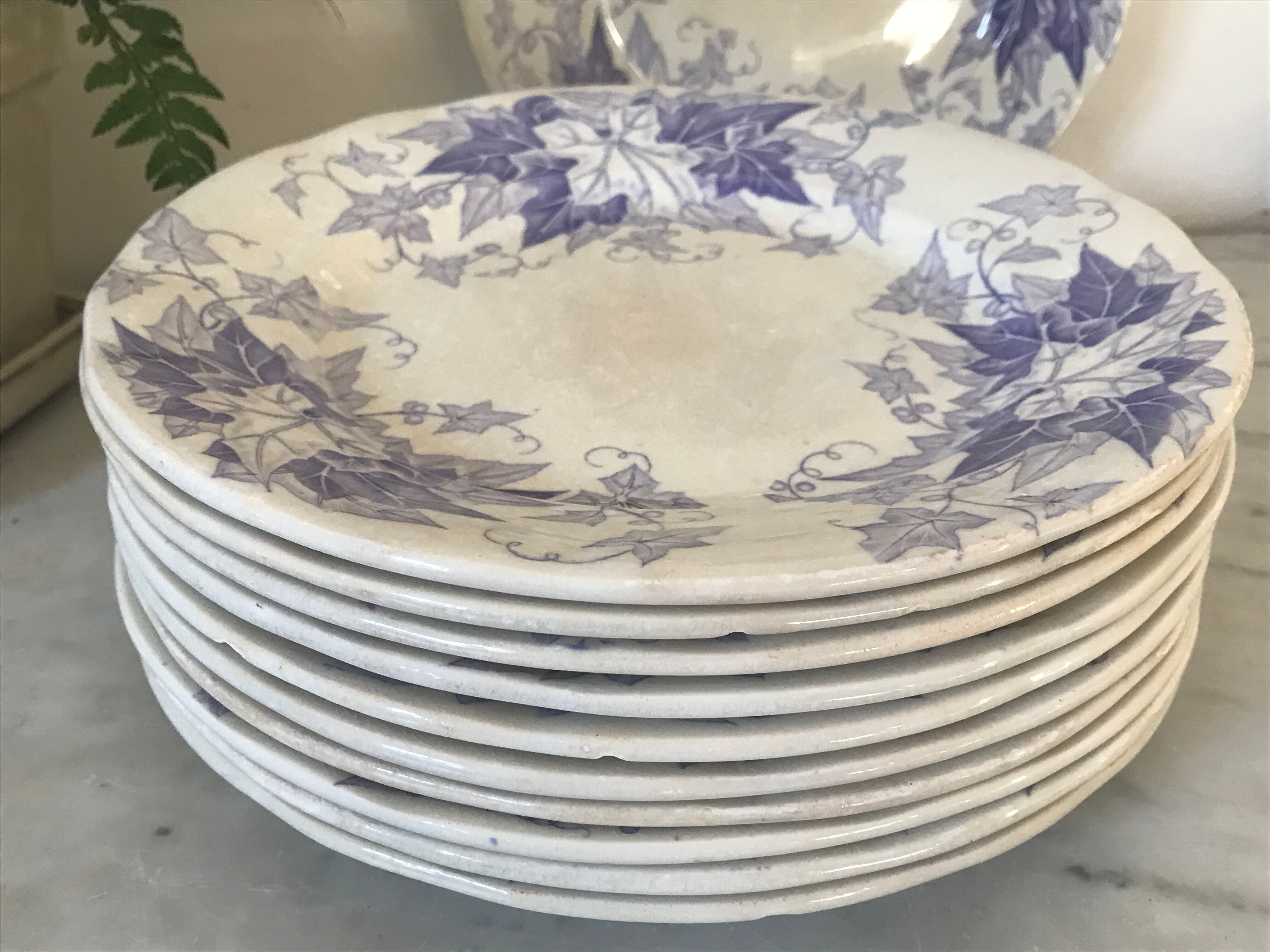 Lot de 10 assiettes Sarreguemines