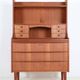 Tall mid-century teak secretary desk / Danish modern design / 1960s