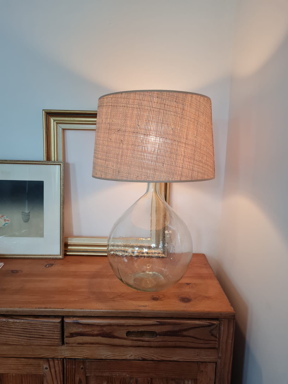 Vintage demijohn lamp