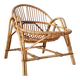 Vintage adult rattan armchair from the 1960s.