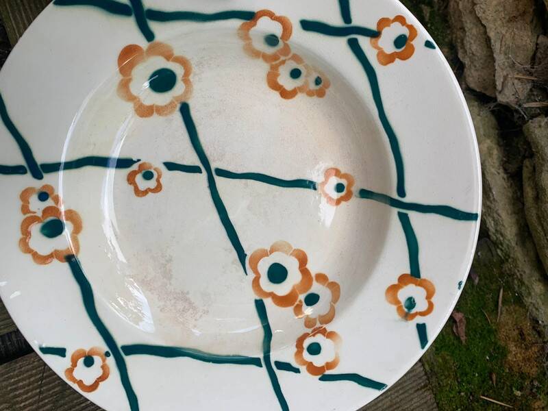 6 vintage Badonviller soup plates