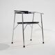 4 chaises en métal chromé et cuir noir, années 1980