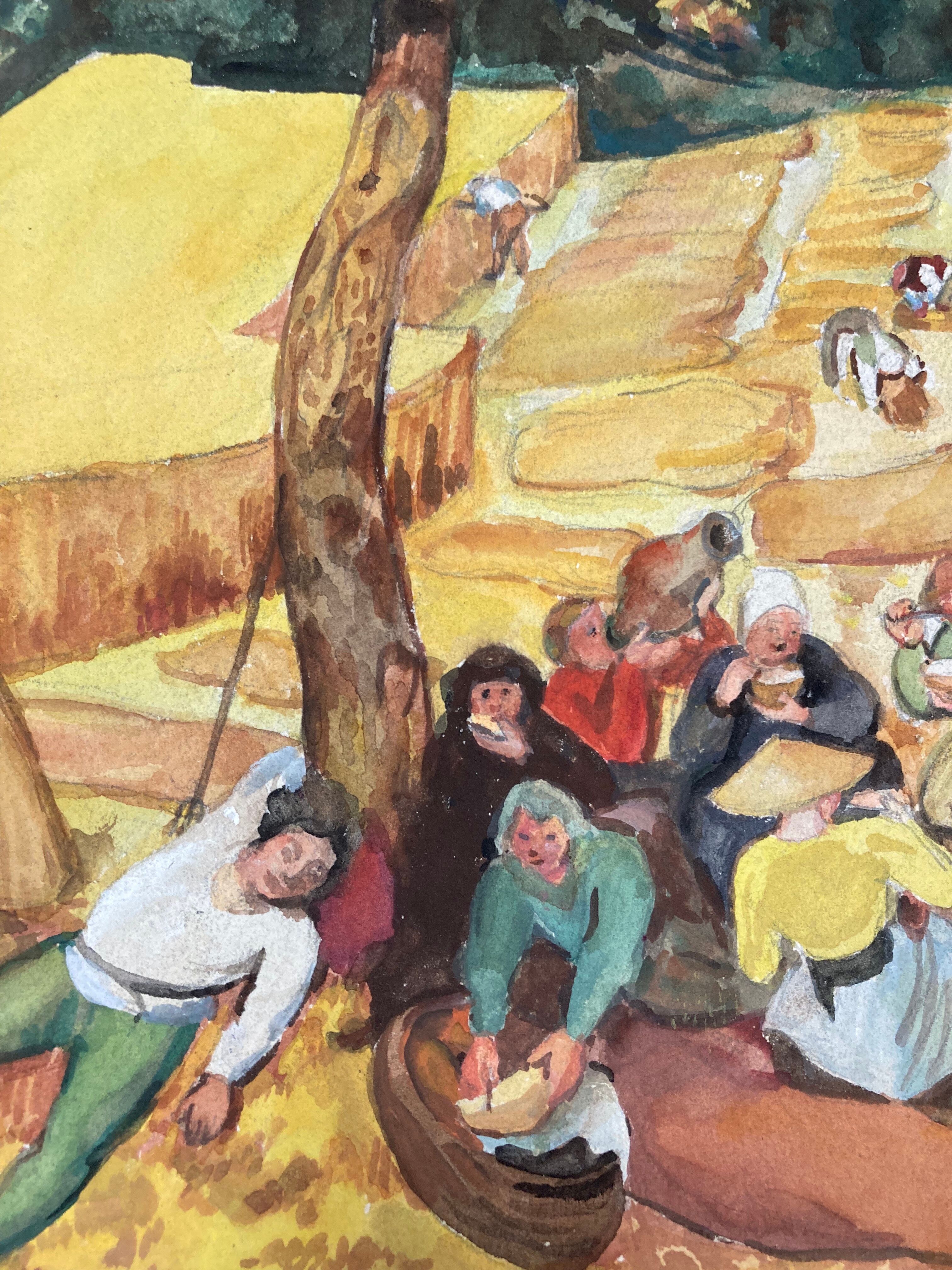 Vintage landscape watercolor