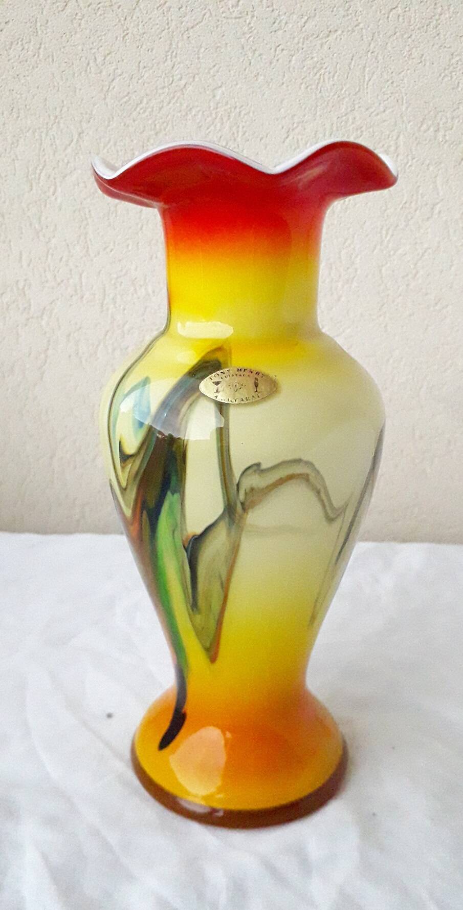 Tony Henri multicoloured glass vase