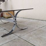 Vintage Design Coffee Table Smoked Glass, Chrome 19