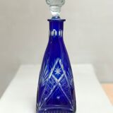 Carafe et verres cristal cobalt