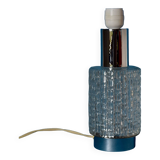 Vintage lamp base in textured glass and chrome steel - 1960s