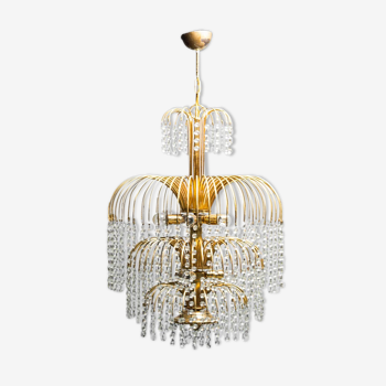 Chandelier with 10 lights in golden metal