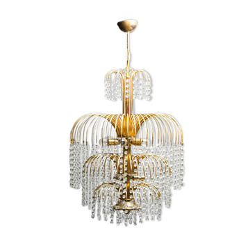 Chandelier with 10 lights in golden metal