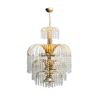 Chandelier with 10 lights in golden metal