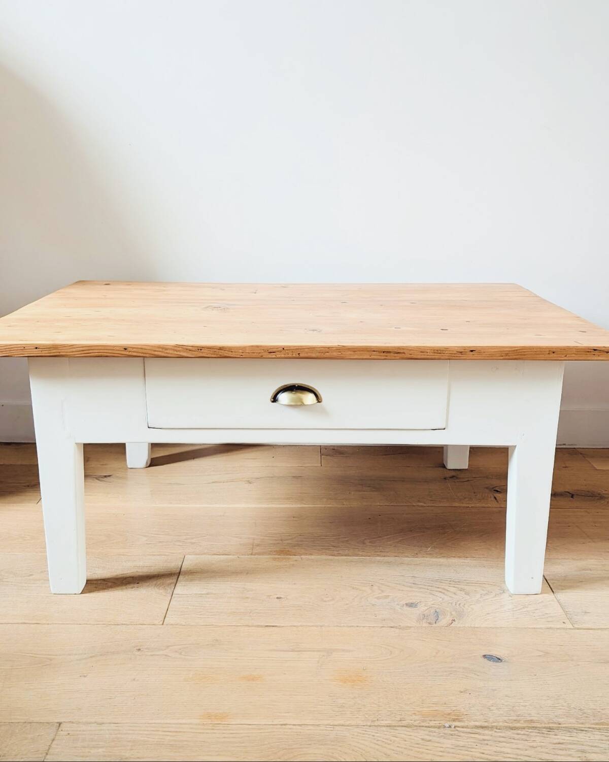 Wood and white coffee table