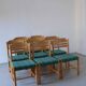 Scandinavian pine dining chairs | set of 8 | 1960s