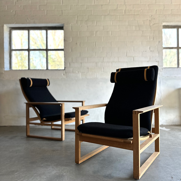 Ensemble de 2 chaises traîneau 'BM-2254', Børge Mogensen, Fredericia Stolefabrik