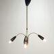 Italian 3 Armed Chandelier with Brass, 1960s