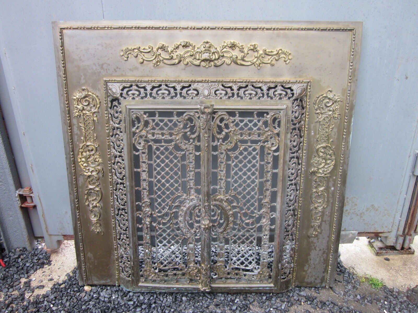 Front of the old fireplace all in bronze
