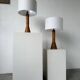 Paire de lampes de table bois chêne années 50