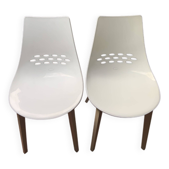 Lot de 2 chaises Calligaris blanches