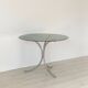 Table for 4 people in smoked glass and metal, 1970.