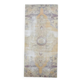 Tapis de couloir turc Oushak vintage en laine fait main