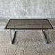 Coffee table in chromed metal and smoked glass, 1970s