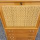Old vintage rattan oak secretary desk bookcase