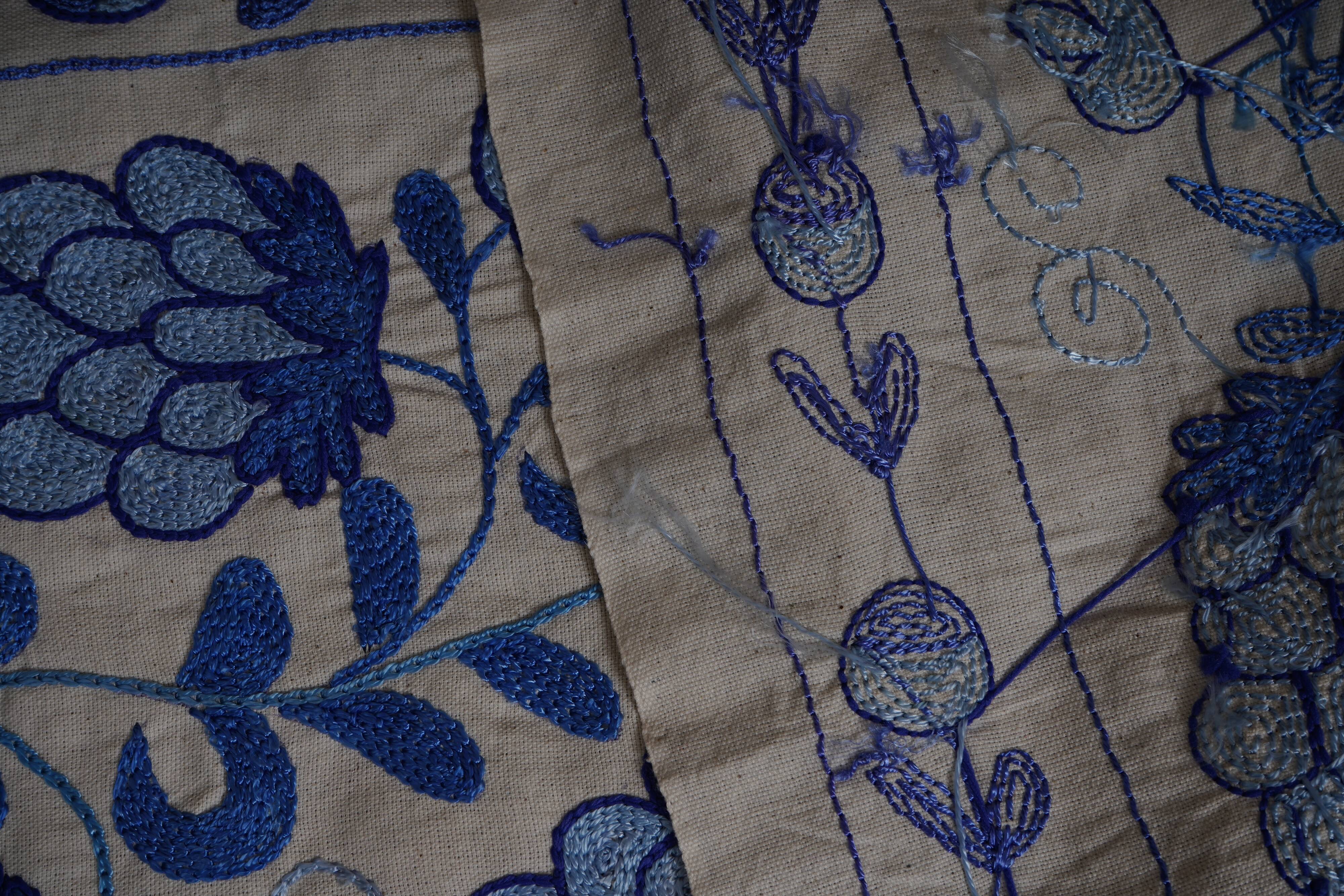Hand-knotted rug, vintage Turkish rug 43x178 cm
