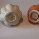 Pepper salt shaker in the shape of garlic and onion head