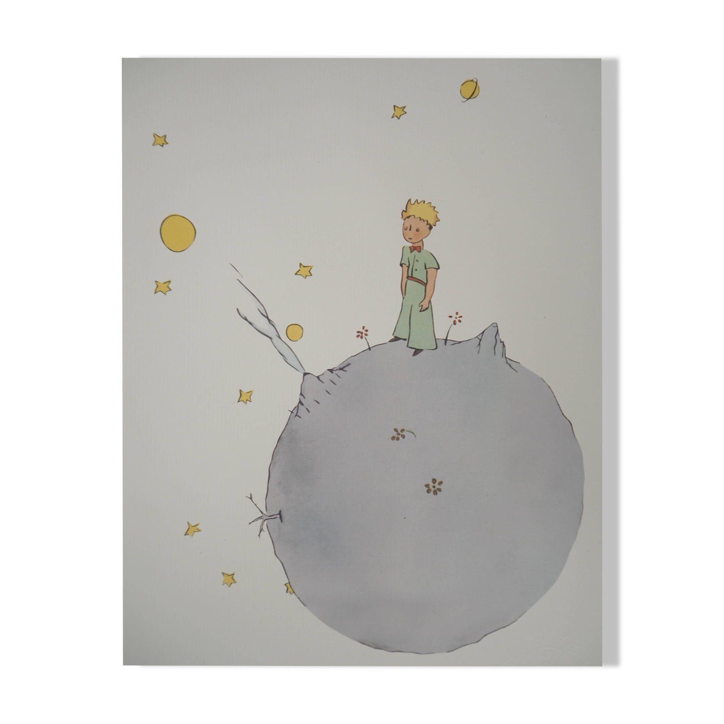 Antoine de Saint-Exupéry: The Little Prince on the asteroid, lithograph