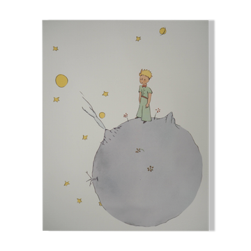 Antoine de Saint-Exupéry: The Little Prince on the asteroid, lithograph