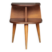Vintage wooden bedside table, wooden bedside table with compass legs