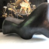 Black Ceramic/Female Nude/signed Tim Orr 1961/Mid century/Vintage
